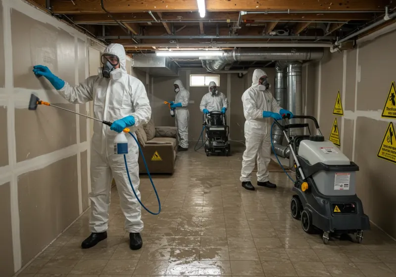 Basement Moisture Removal and Structural Drying process in Osprey, FL